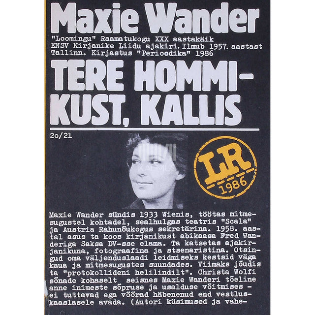 Maxie Wander - Tere hommikust, kallis. Protokollid helilindilt. Jutustused