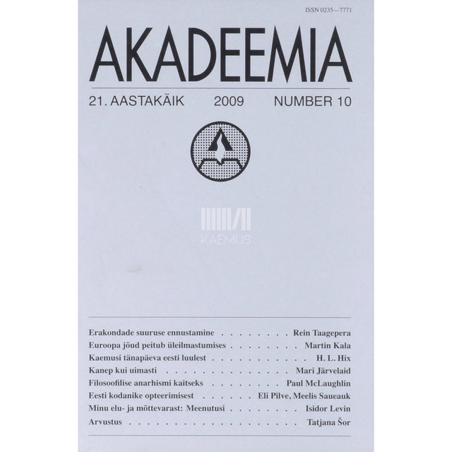 … - Akadeemia 10/2009