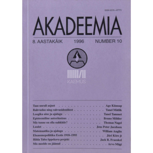 … - Akadeemia 10/1996