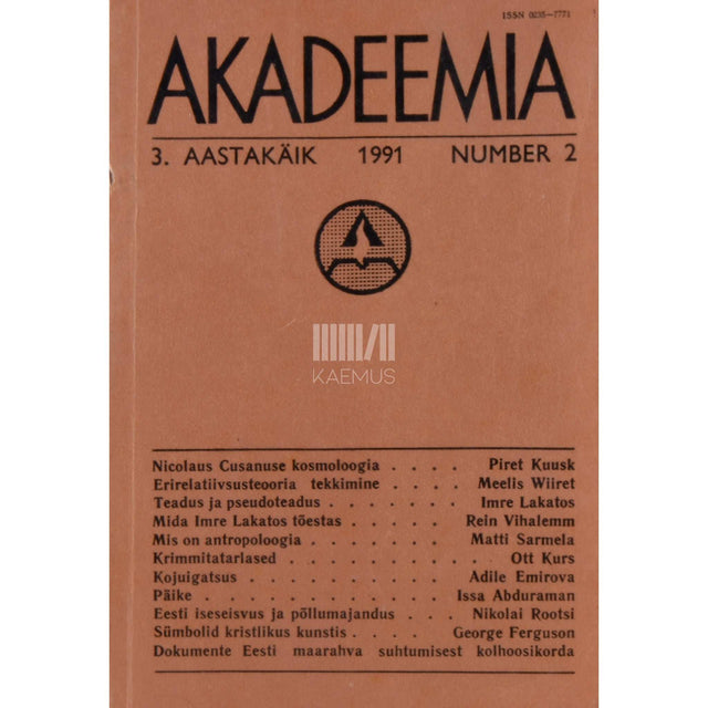 … - Akadeemia 2/1991