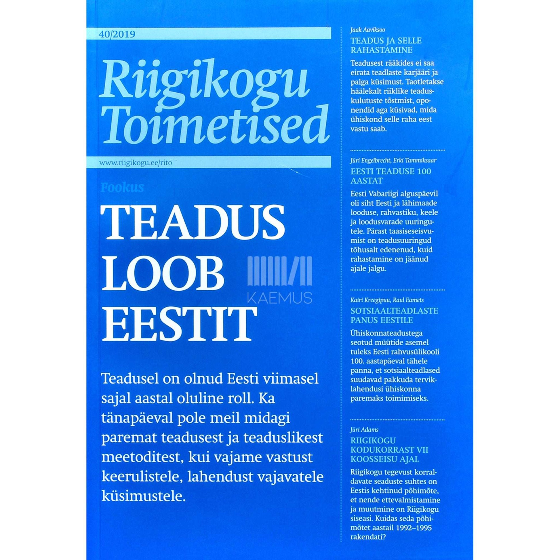 ... - Riigikogu toimetised 40. osa