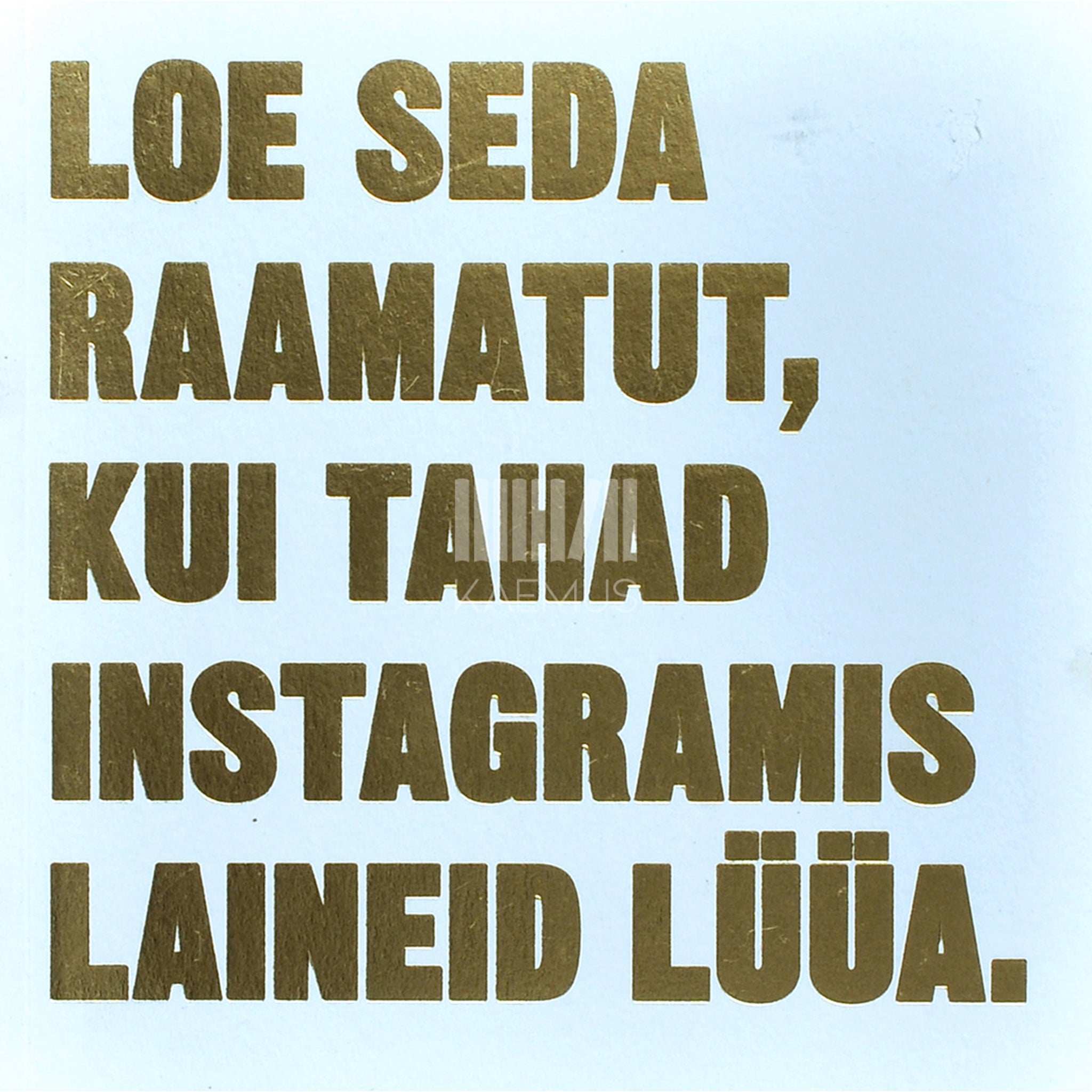 … Loe seda raamatut, kui tahad Instagramis laineid lüüa