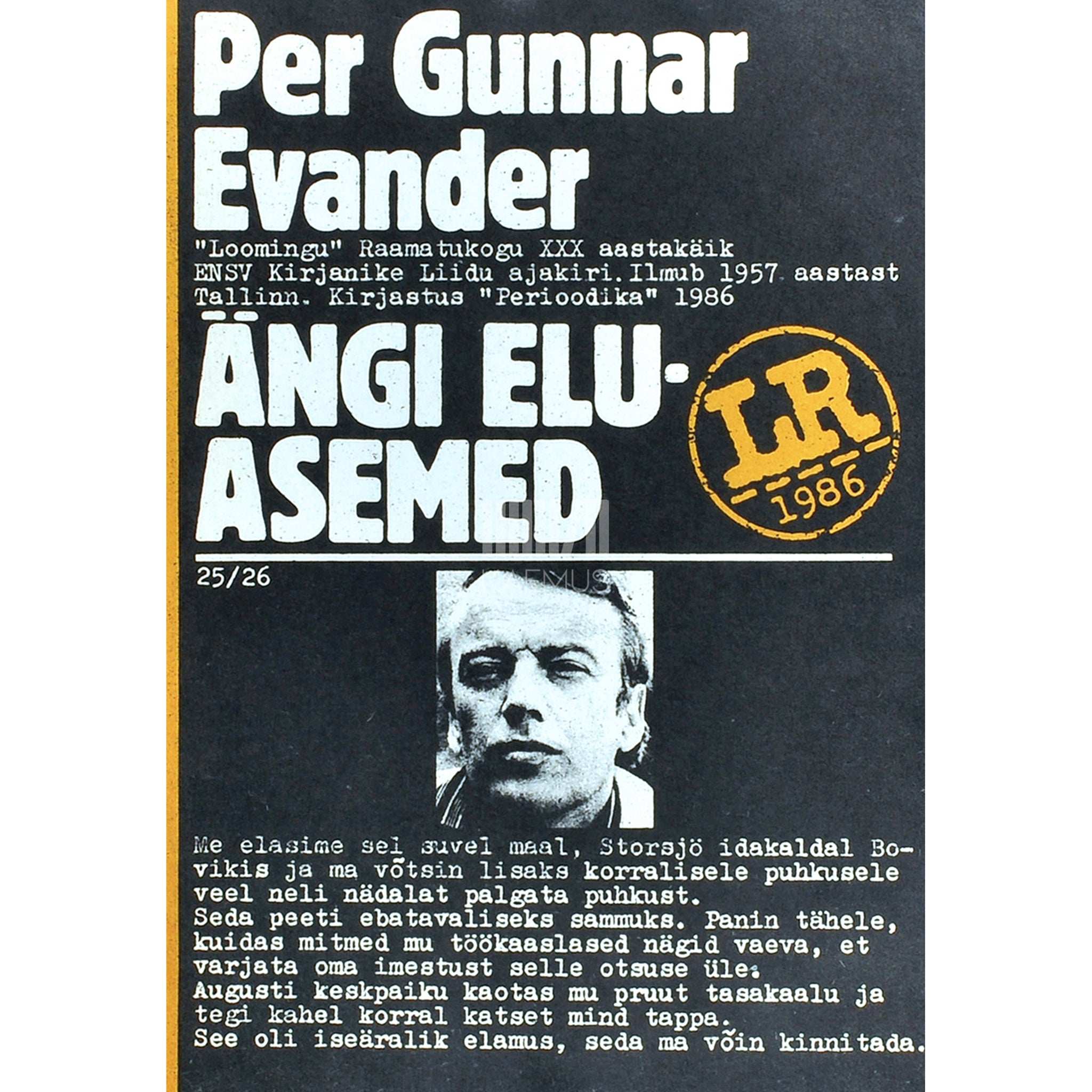 Per Gunnar Evander Ängi eluasemed. Päevikromaan