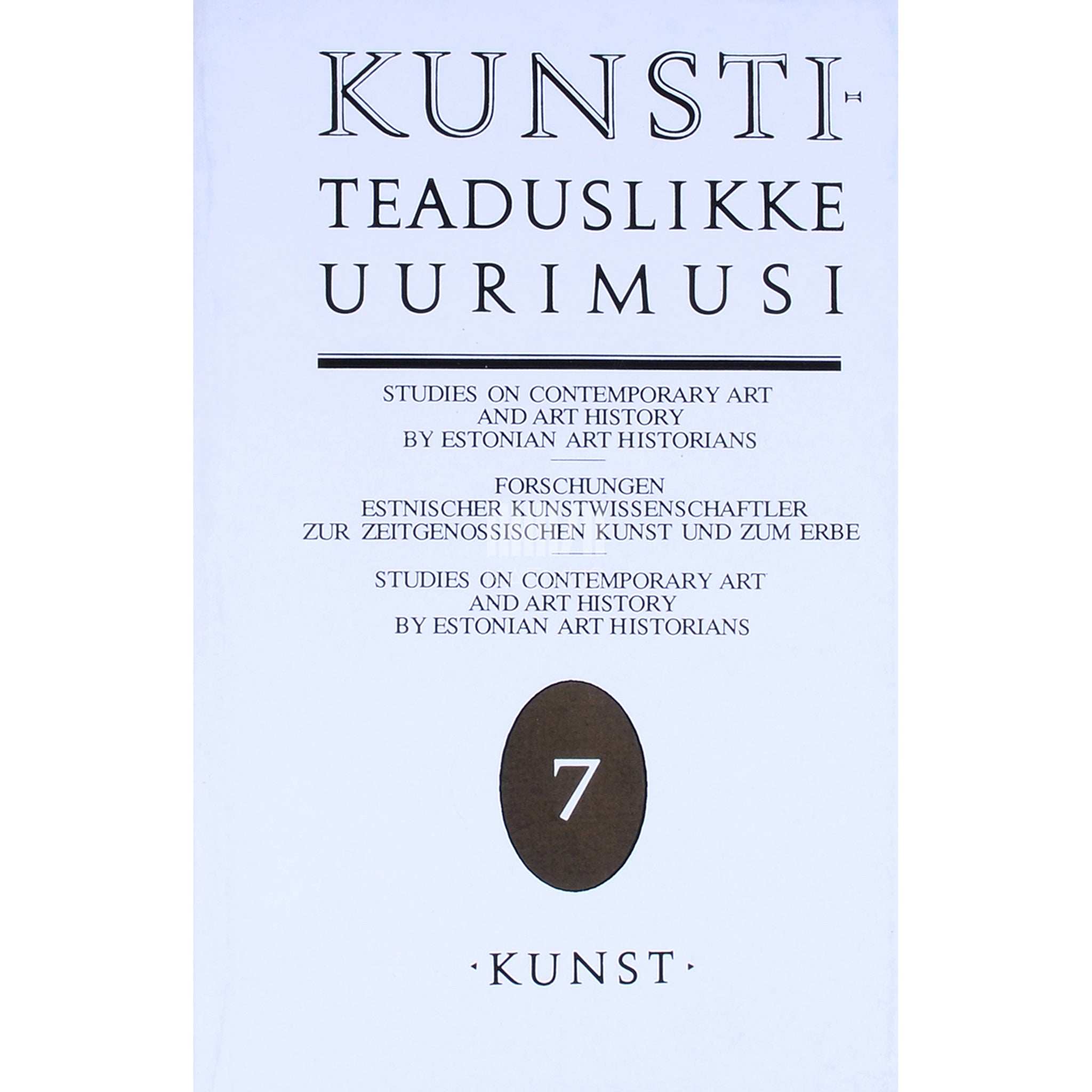 ... Kunstiteaduslikke uurimusi  7. osa