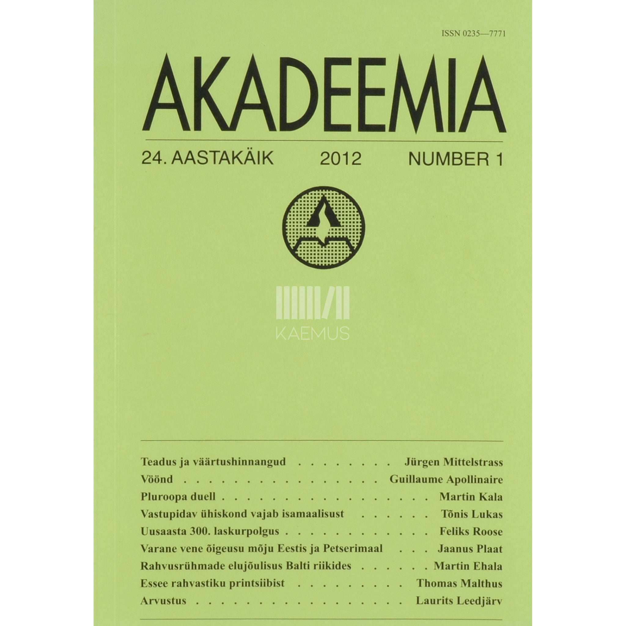 … Akadeemia 1/2012
