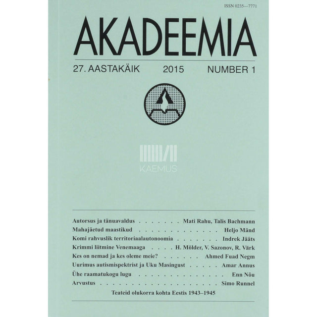... - Akadeemia 1/2015