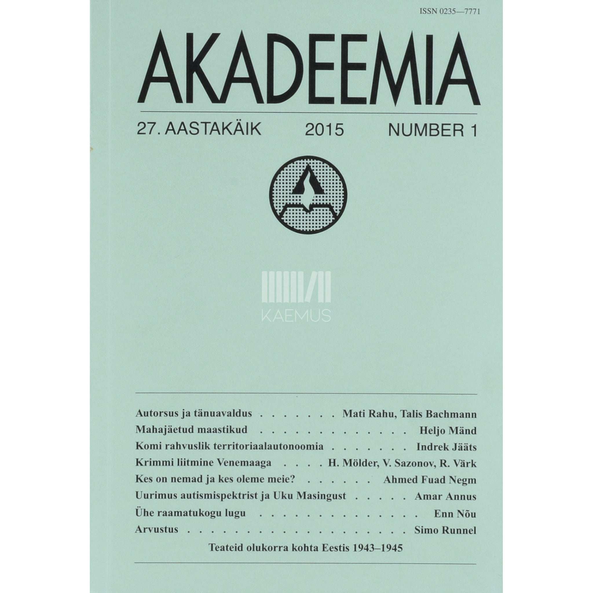 ... Akadeemia 1/2015