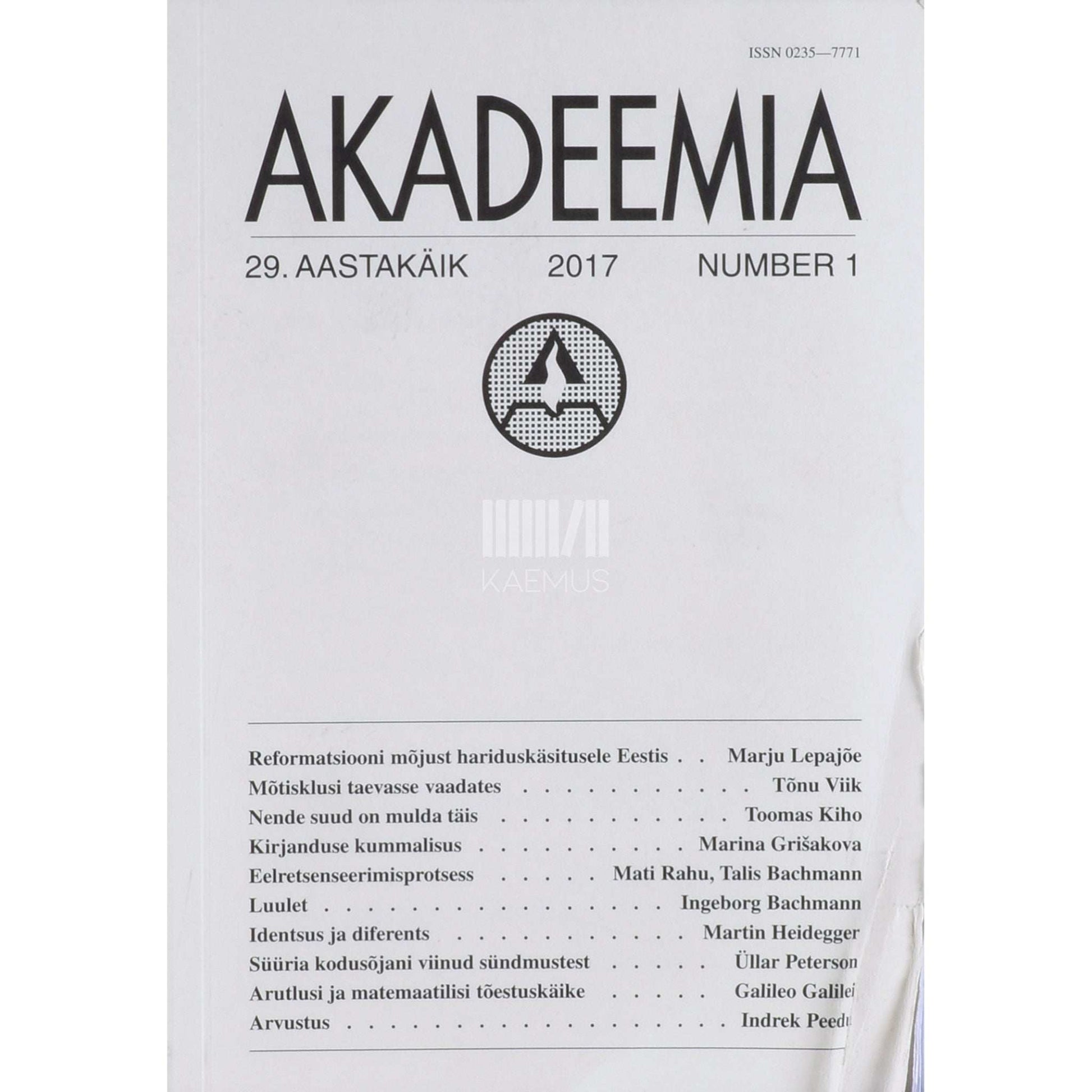 ... - Akadeemia 1/2017