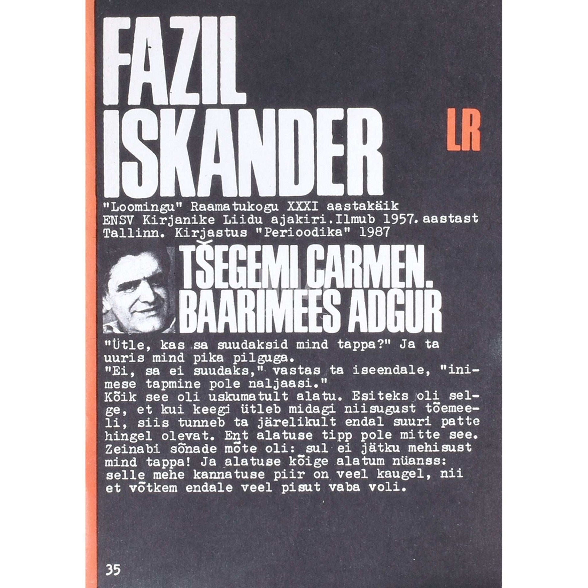 Fazil Iskander - Tšegemi Carmen. Baarimees Adgur