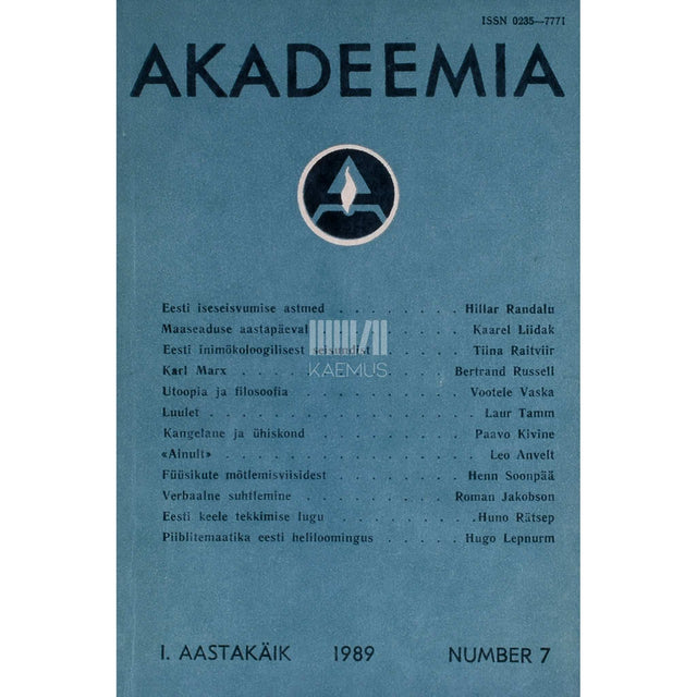 … - Akadeemia 7/1989