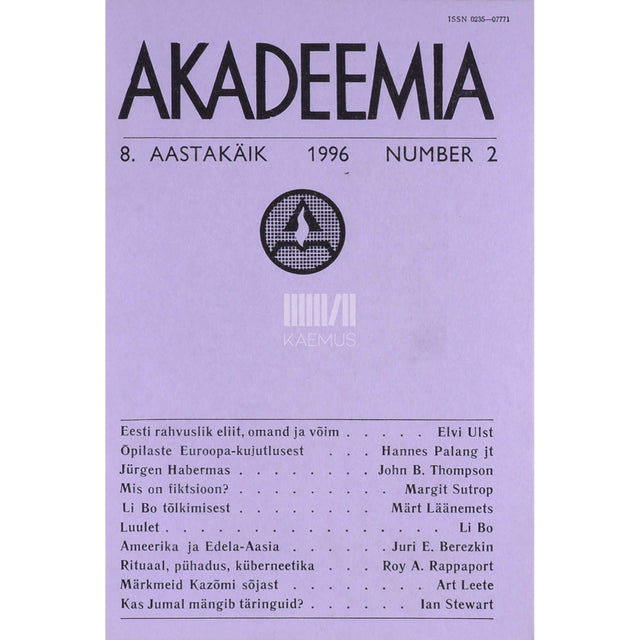 ... - Akadeemia 2/1996