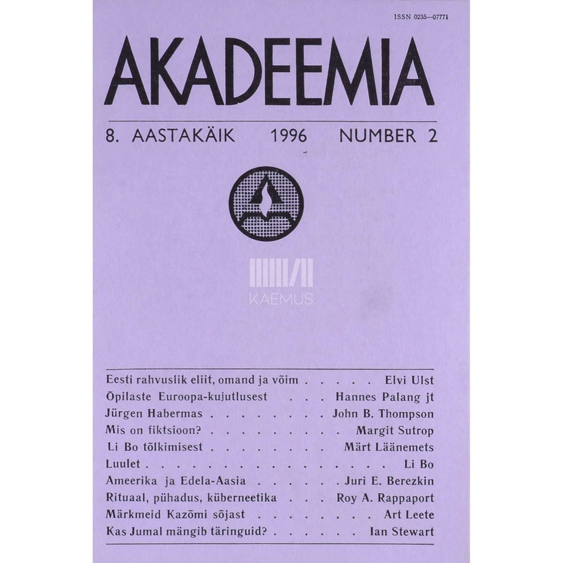 ... - Akadeemia 2/1996