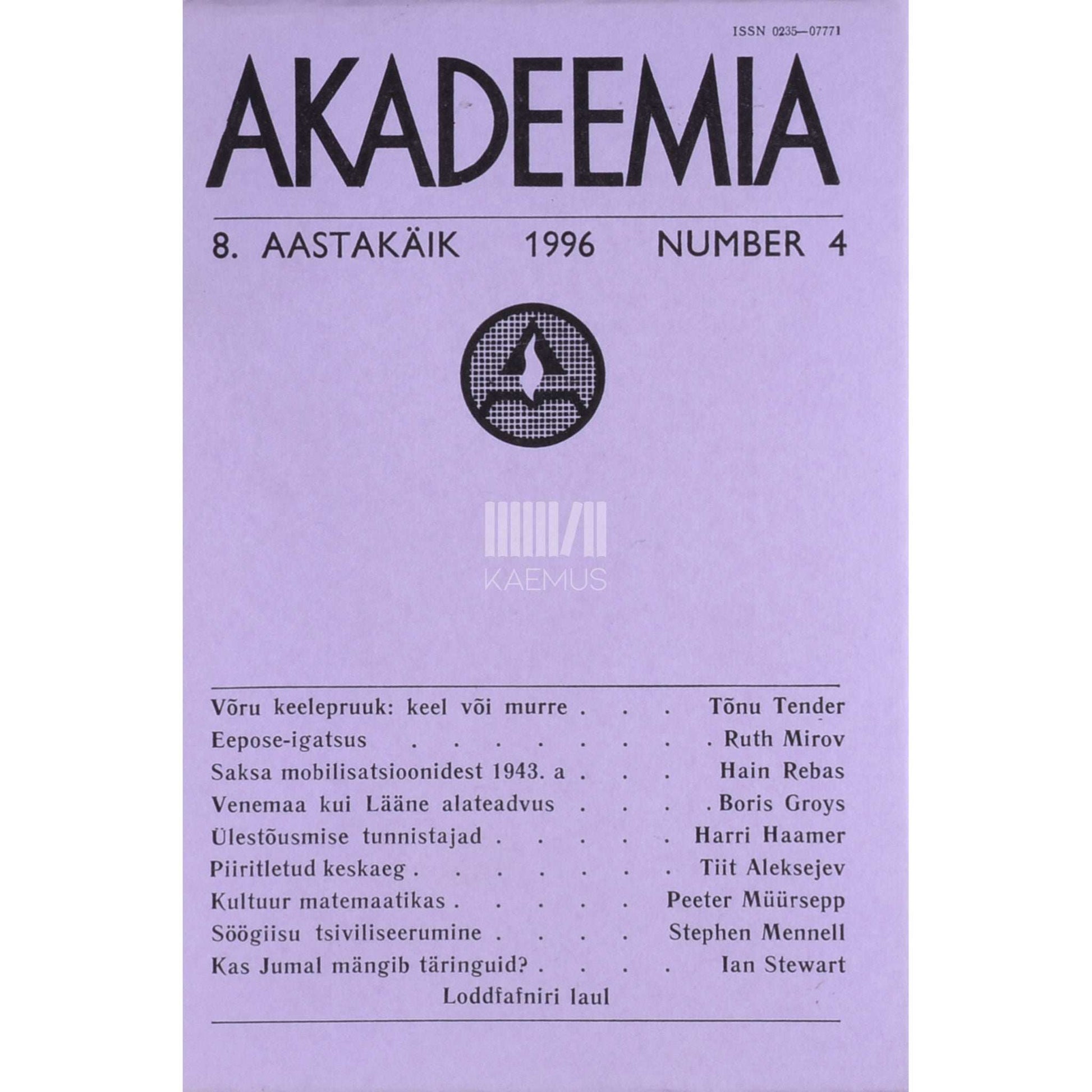 … - Akadeemia 4/1996