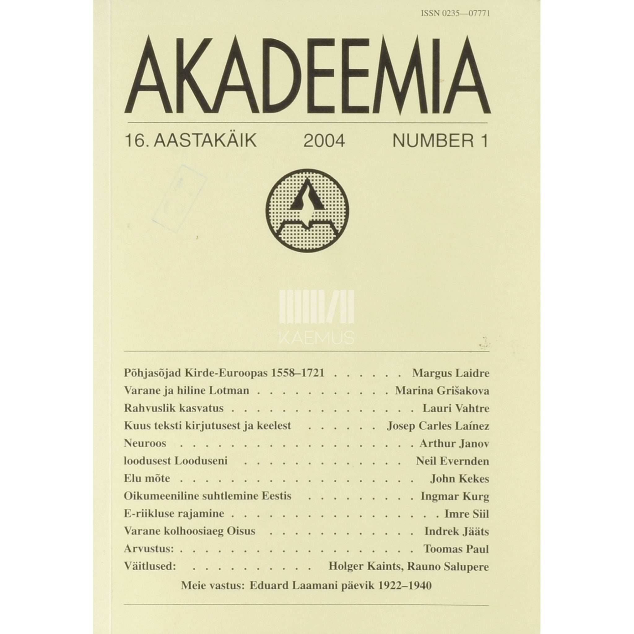 … Akadeemia 1/2004