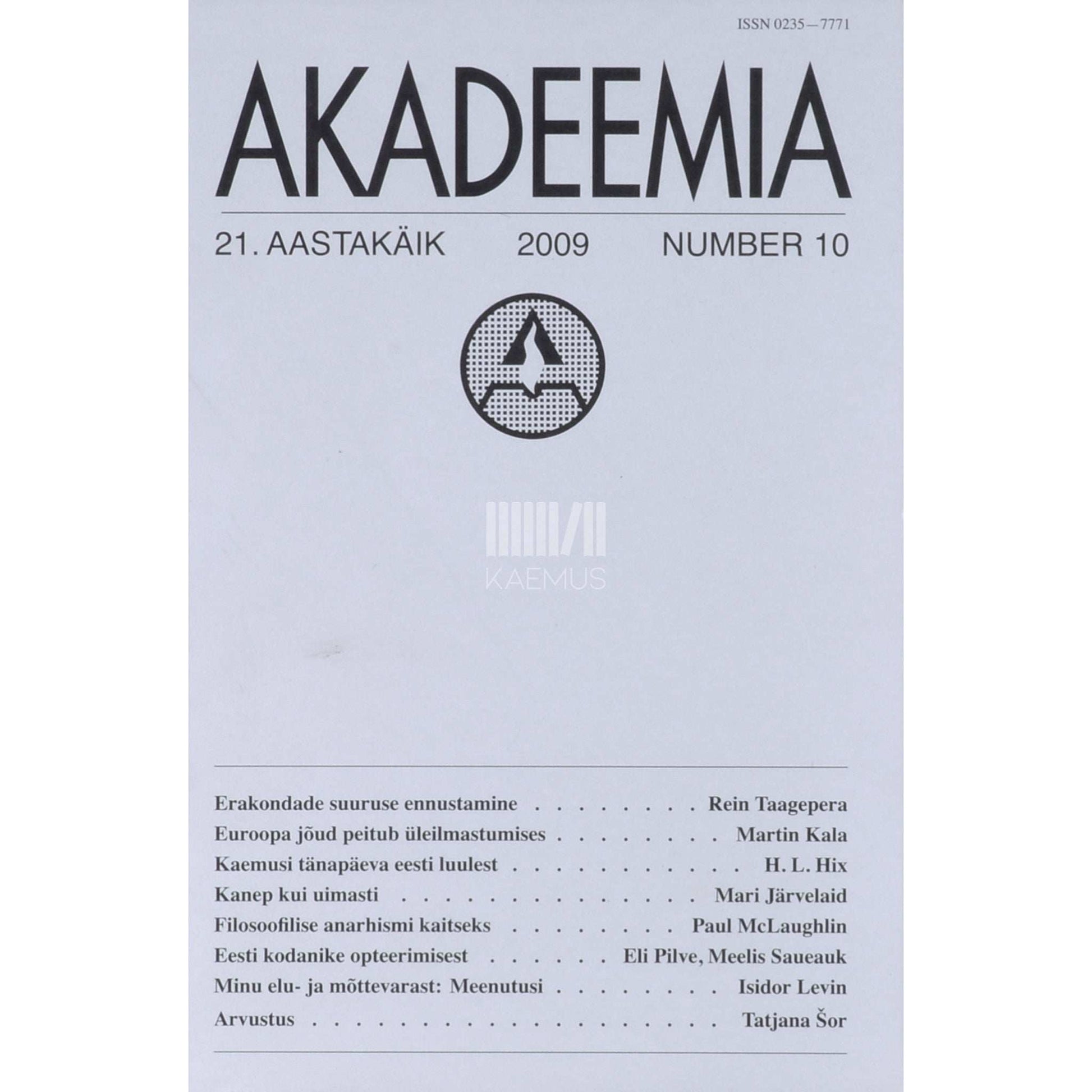 … - Akadeemia 10/2009