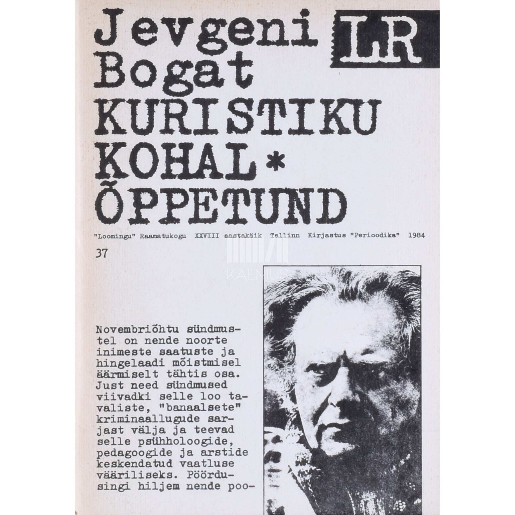 Jevgeni Bogat Kuristiku kohal. Õppetund. Olukirjeldused