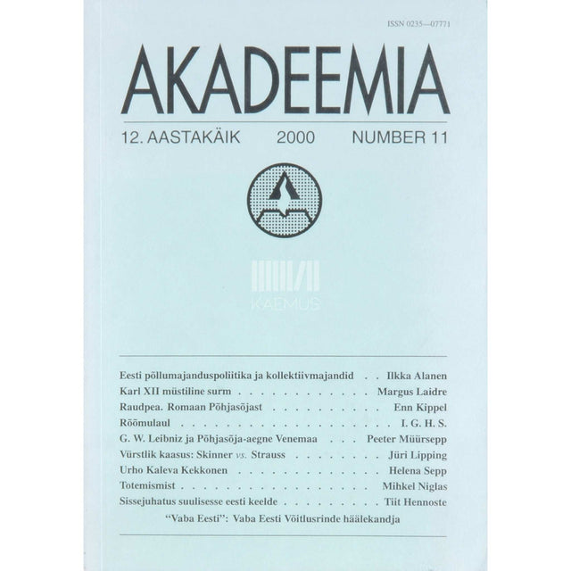 … - Akadeemia 11/2000