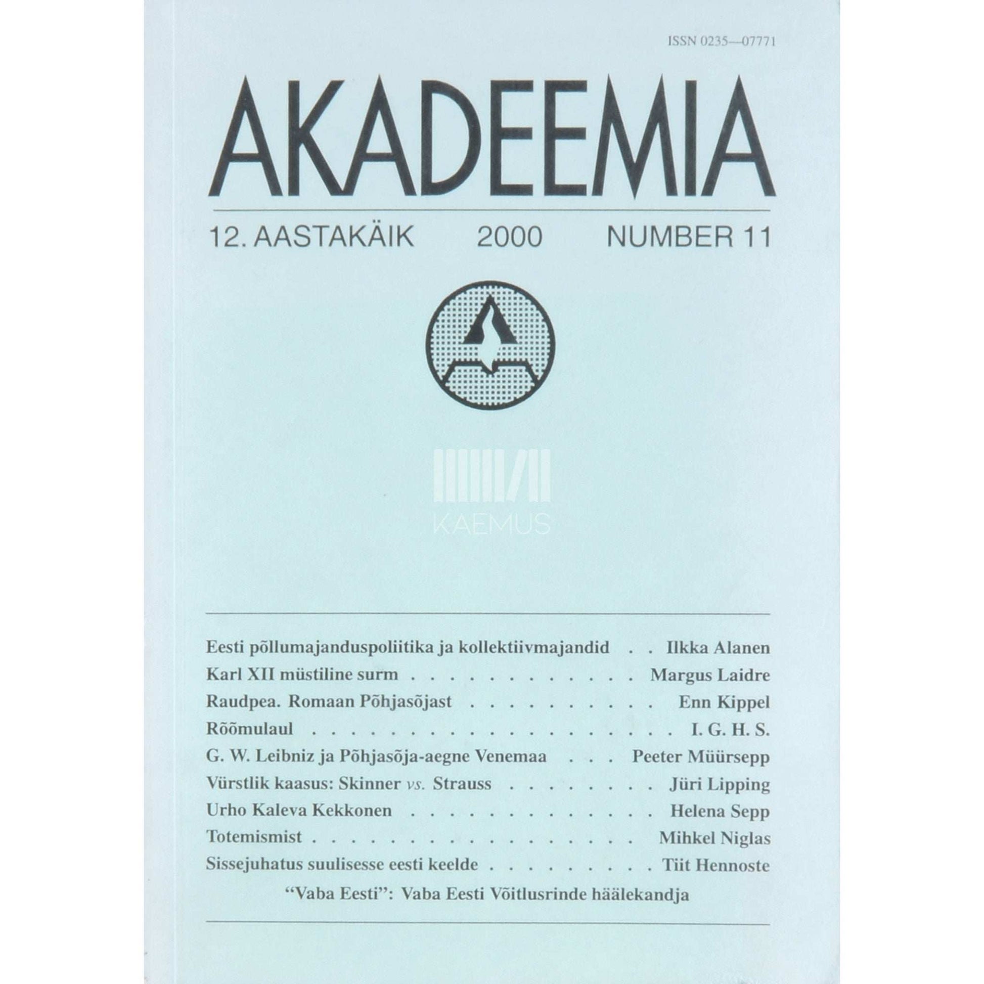… - Akadeemia 11/2000