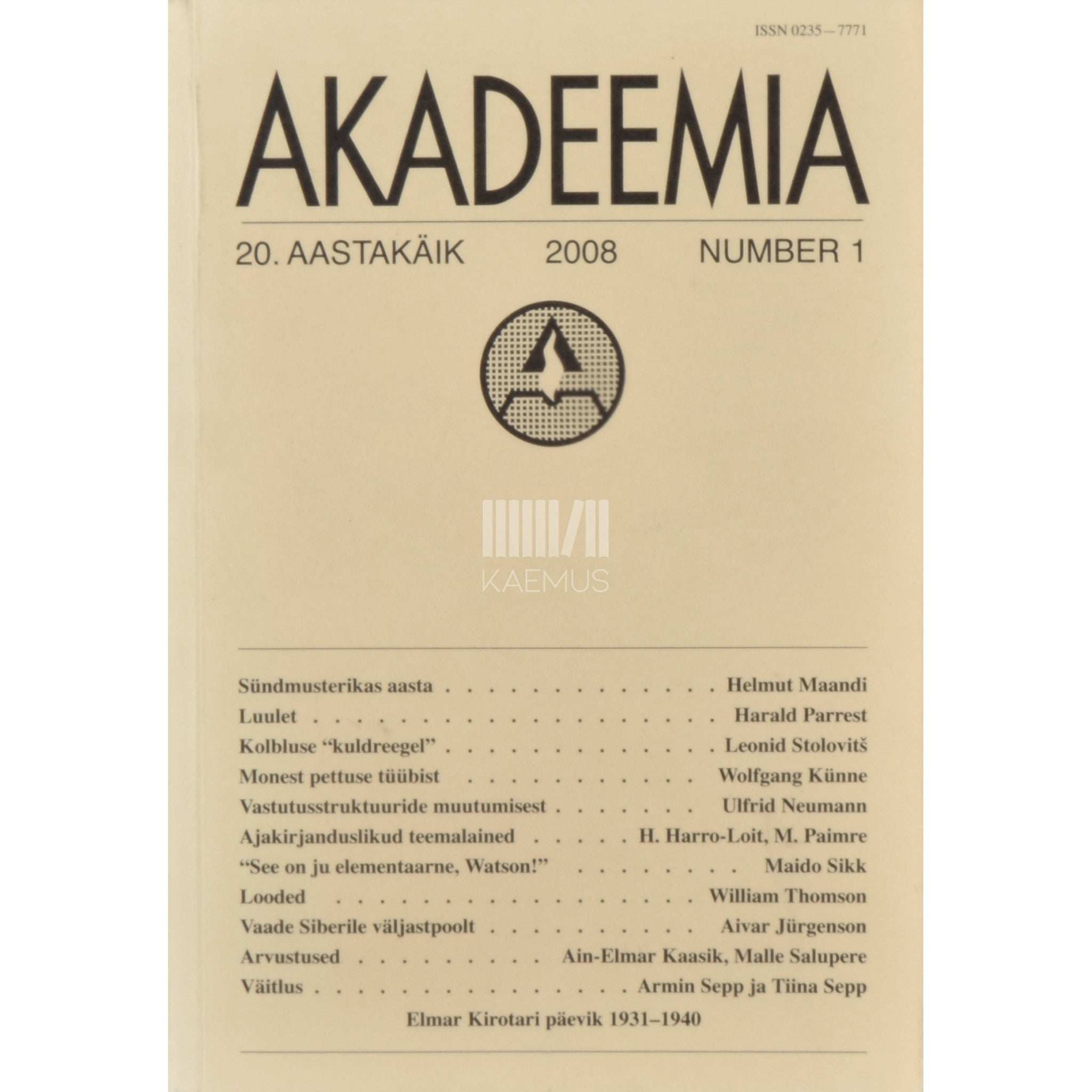 … Akadeemia 1/2008