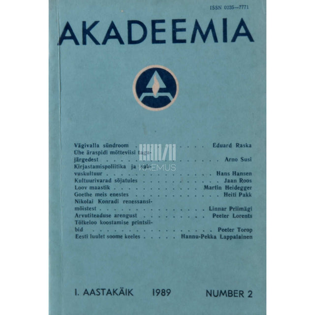 … - Akadeemia 2/1989