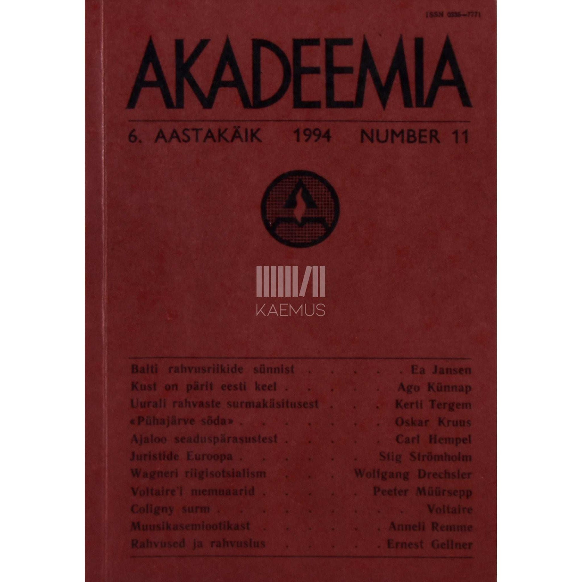 ... - Akadeemia 11/1994