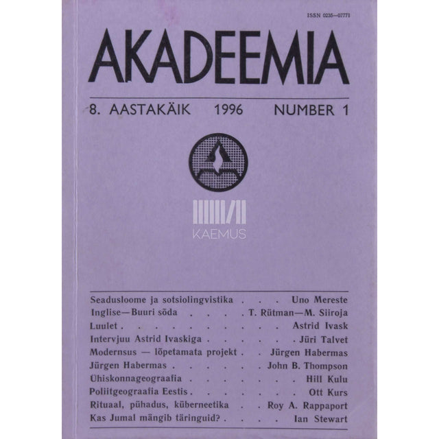 ... - Akadeemia 1/1996
