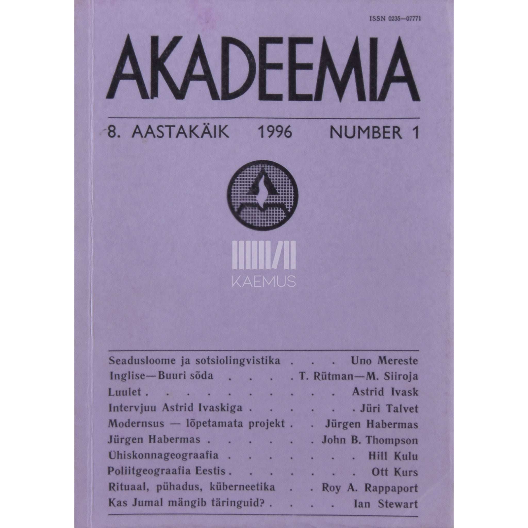 ... Akadeemia 1/1996