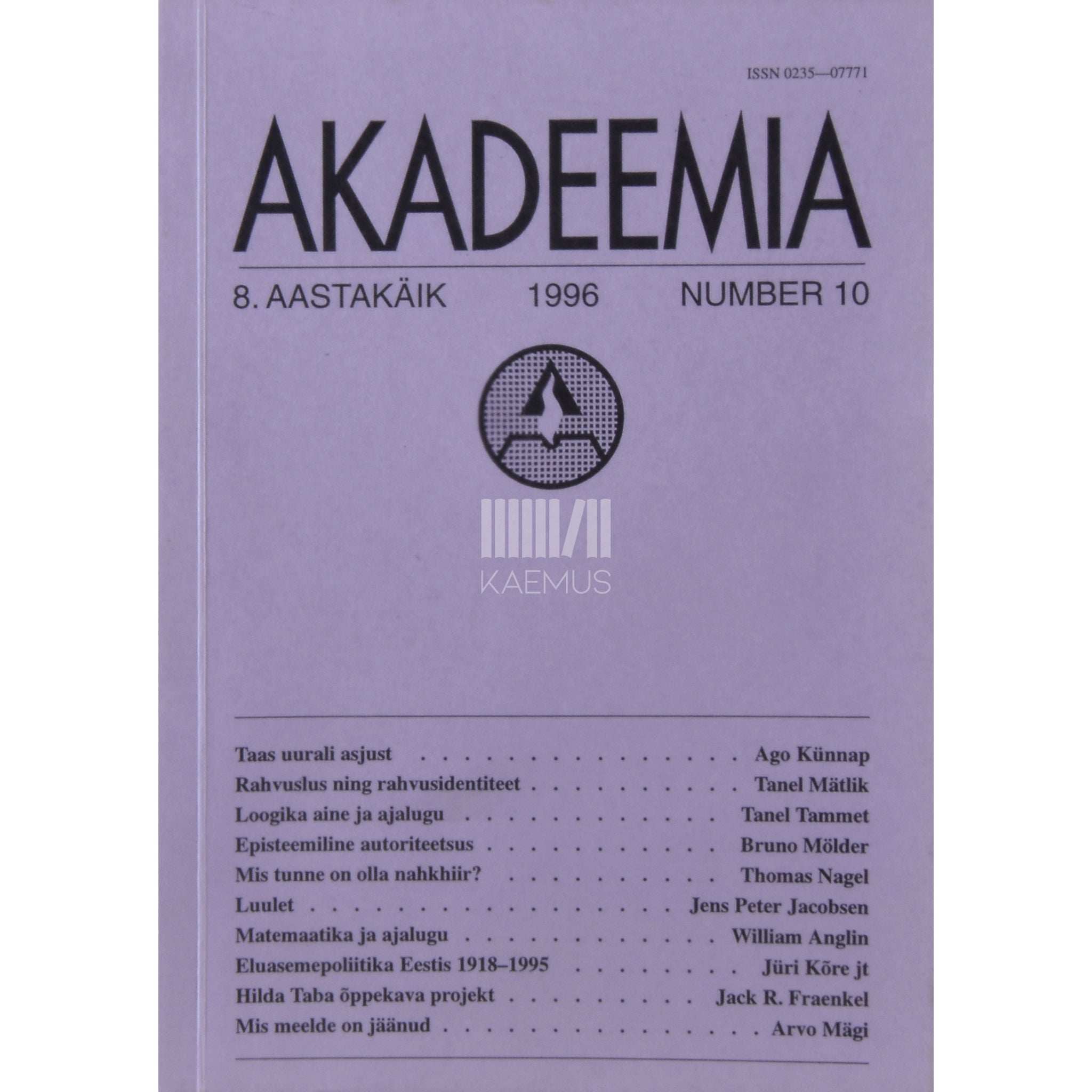 … Akadeemia 10/1996