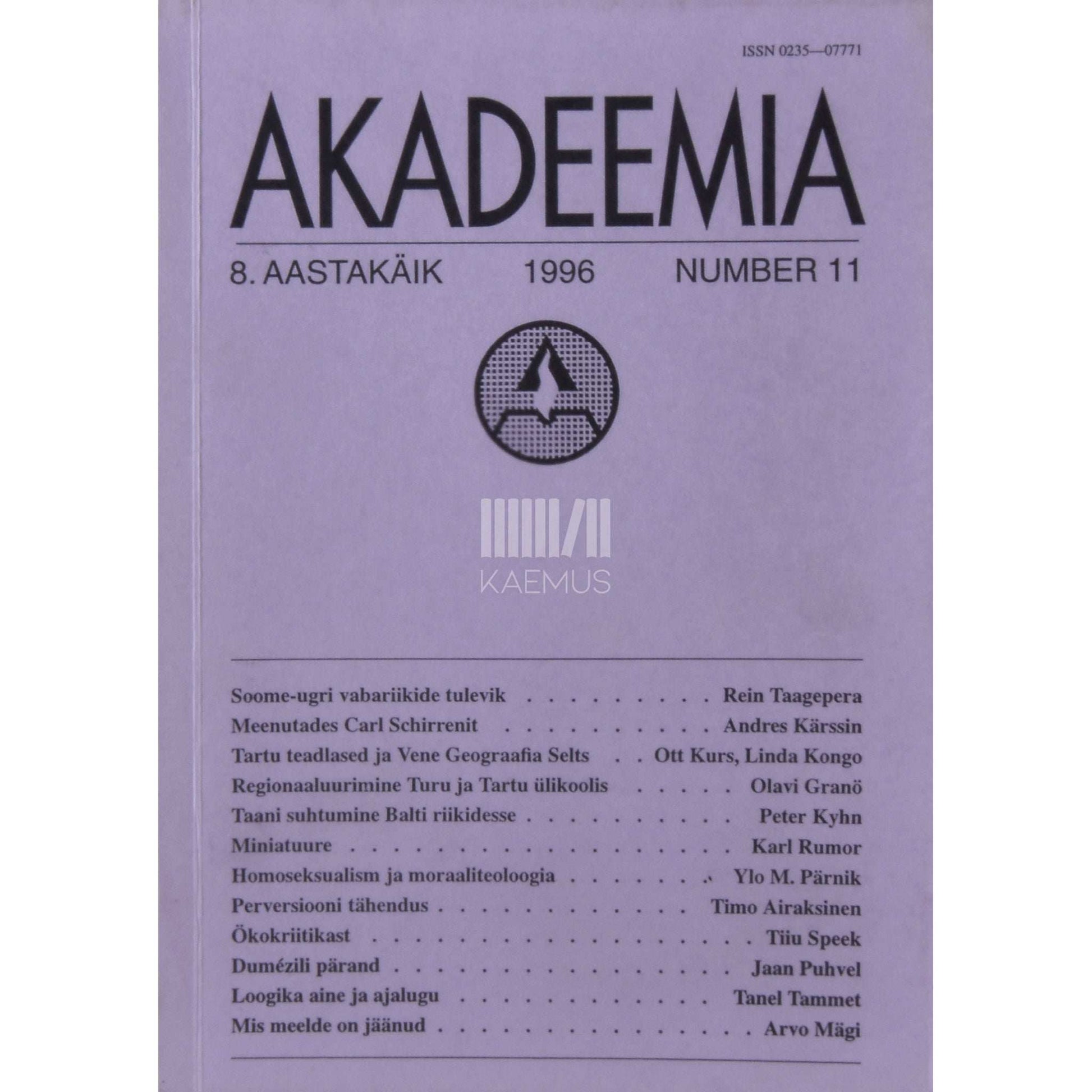 ... - Akadeemia 11/1996