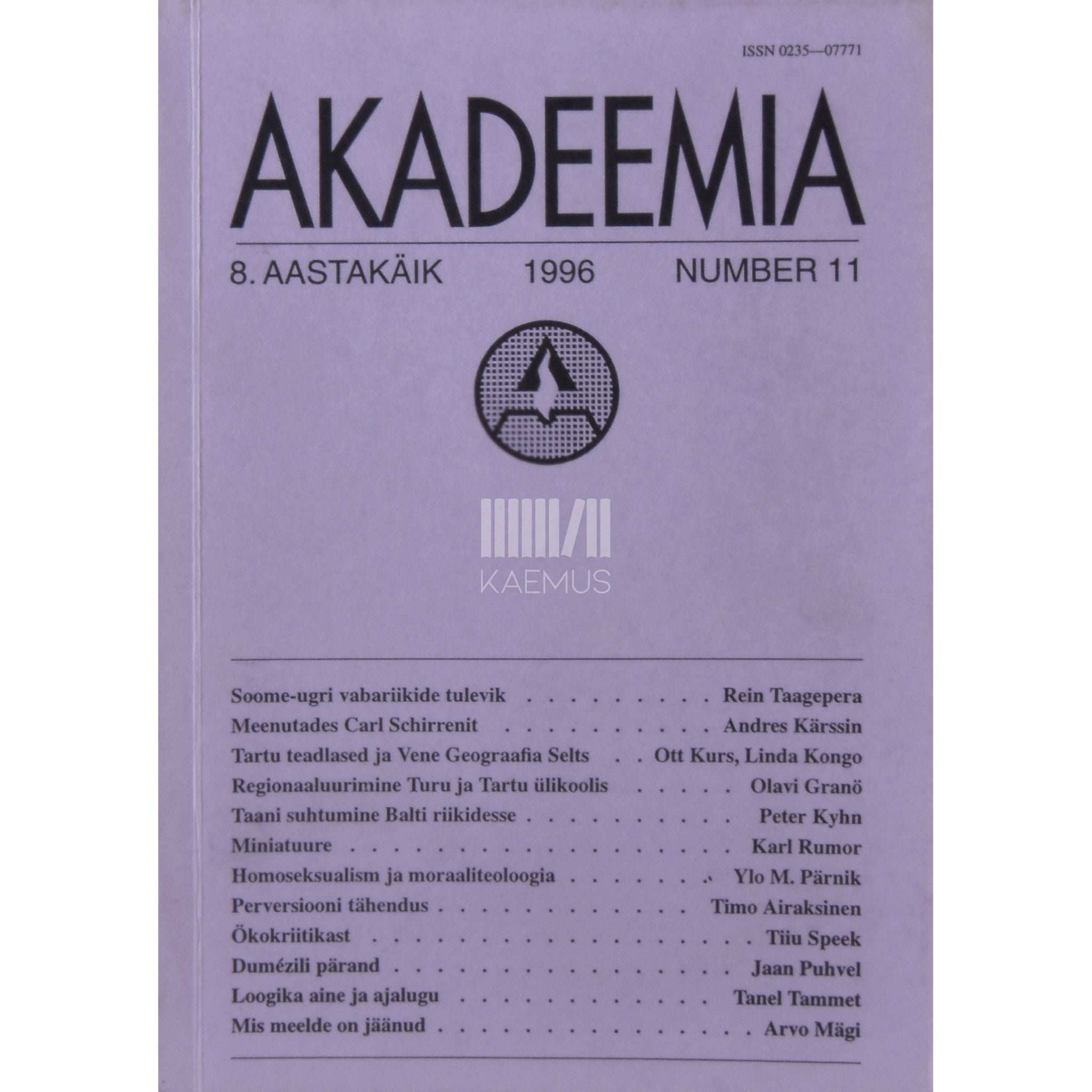 ... Akadeemia 11/1996
