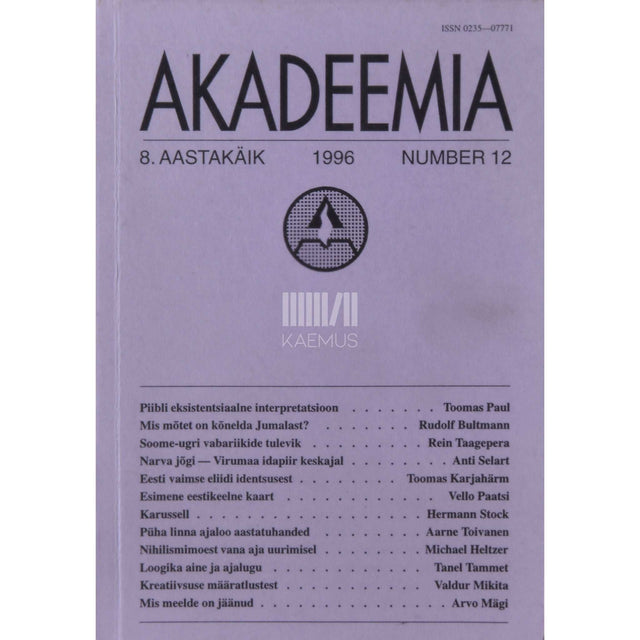... - Akadeemia 12/1996