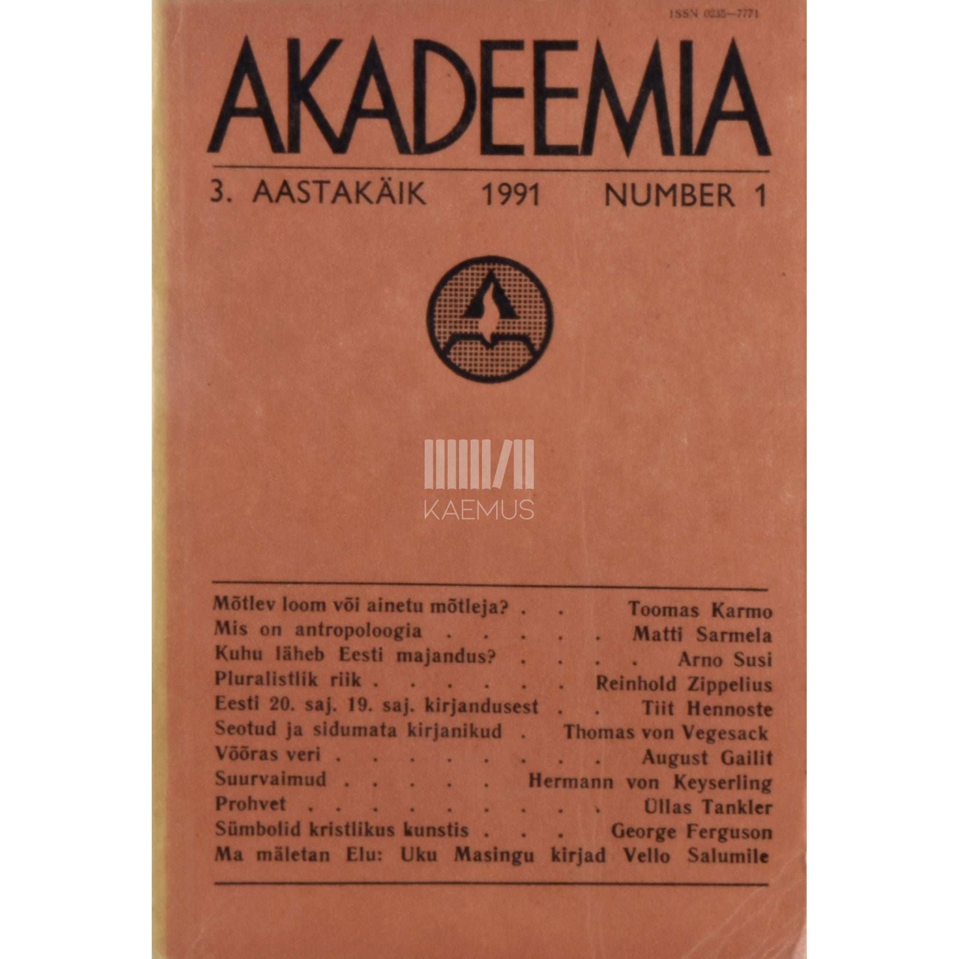 … - Akadeemia 1/1991