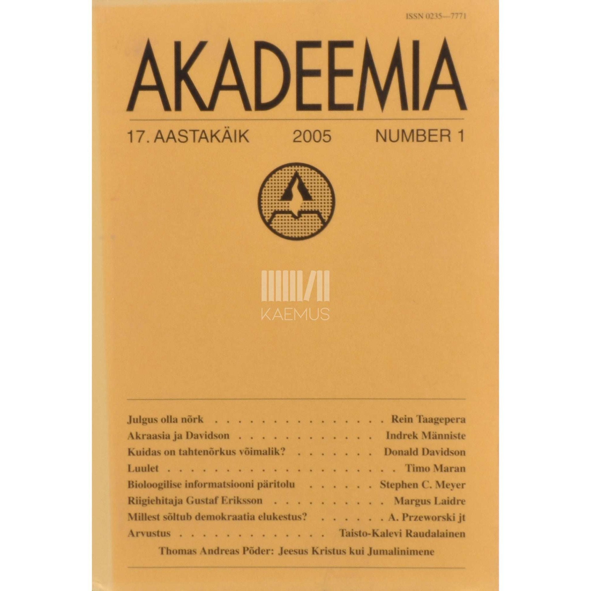 … - Akadeemia 1/2005