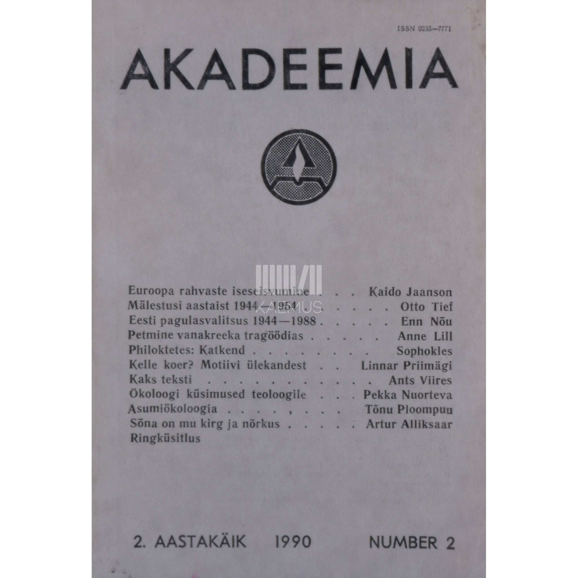 … - Akadeemia 2/1990