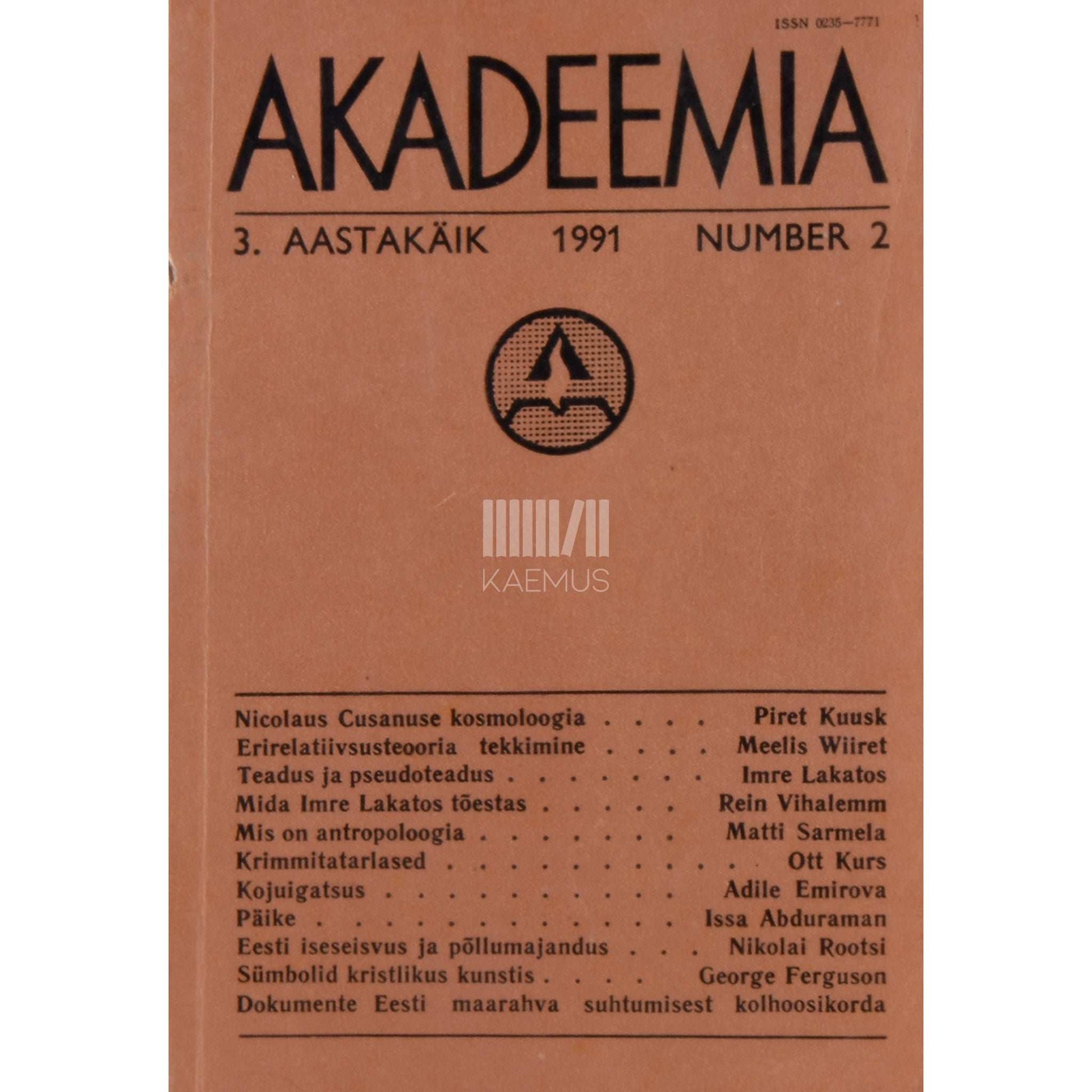 … - Akadeemia 2/1991