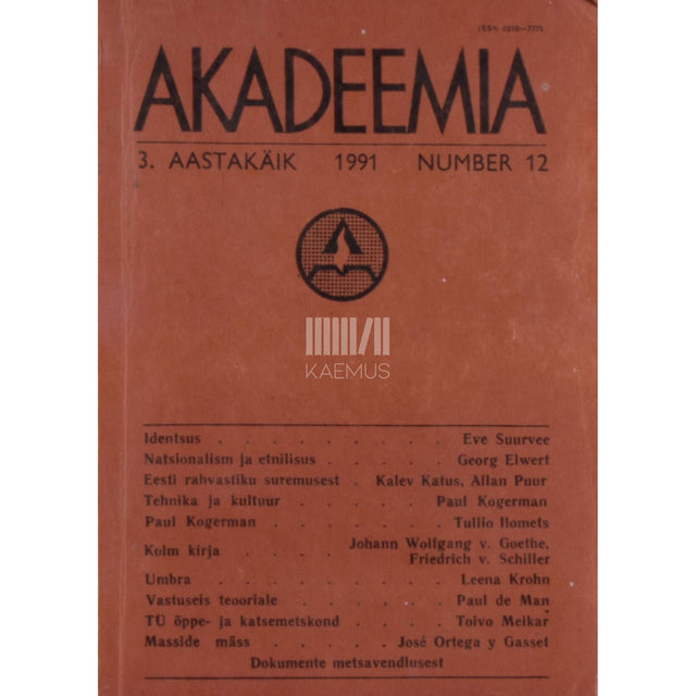 … - Akadeemia 12/1991