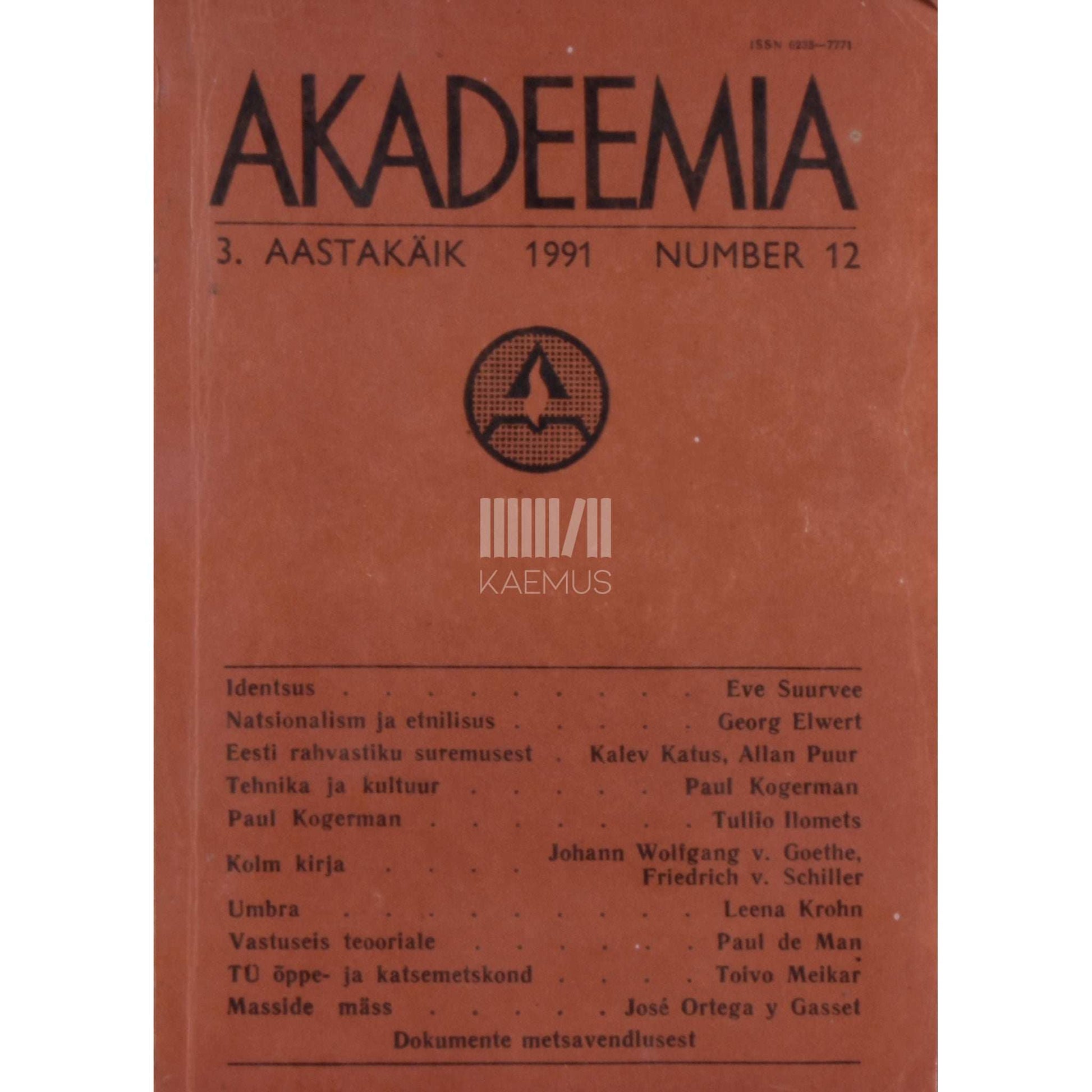 … - Akadeemia 12/1991