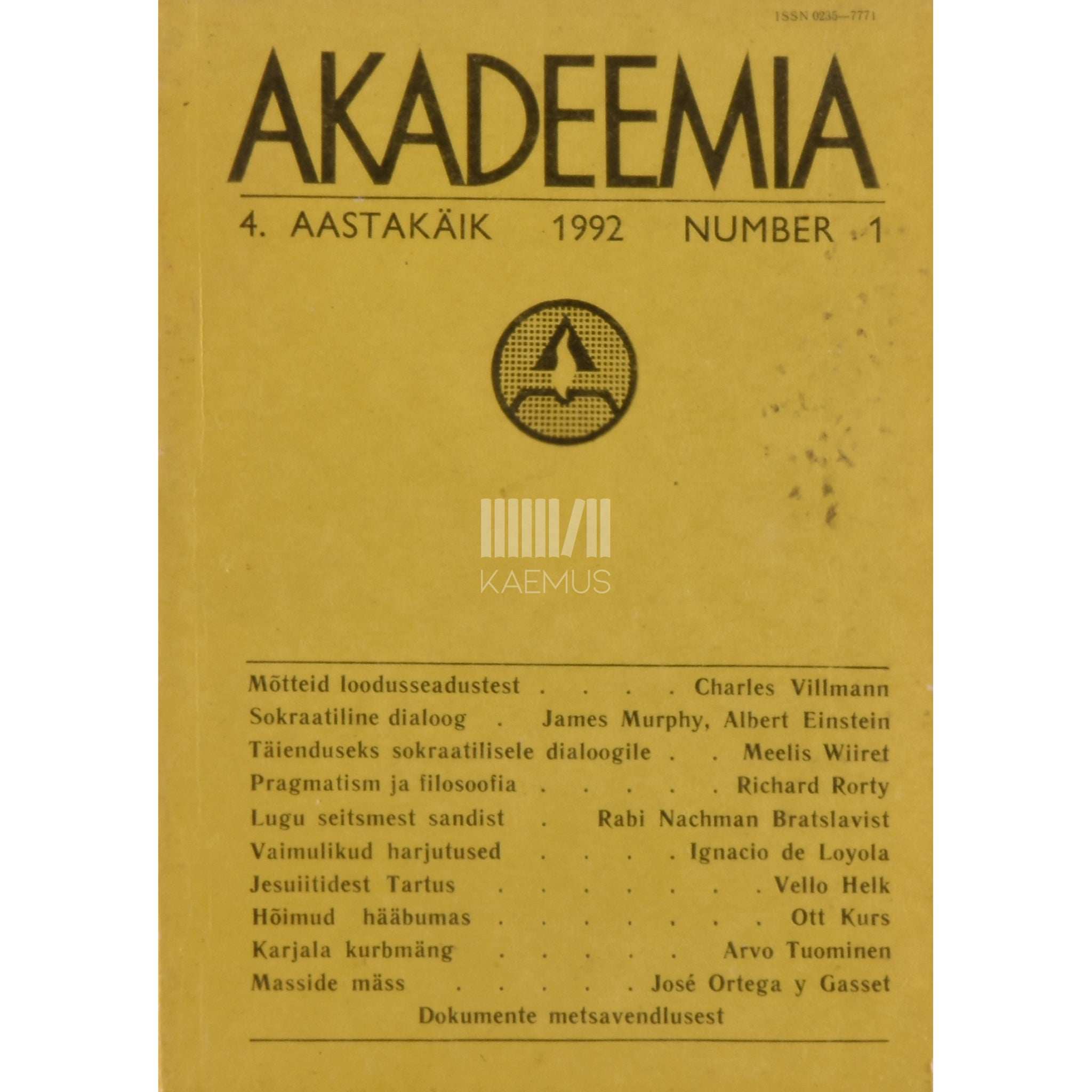 … Akadeemia 1/1992