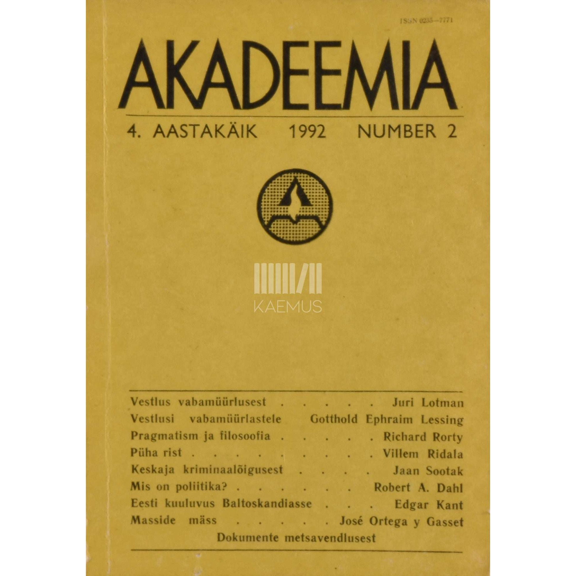 … - Akadeemia 2/1992