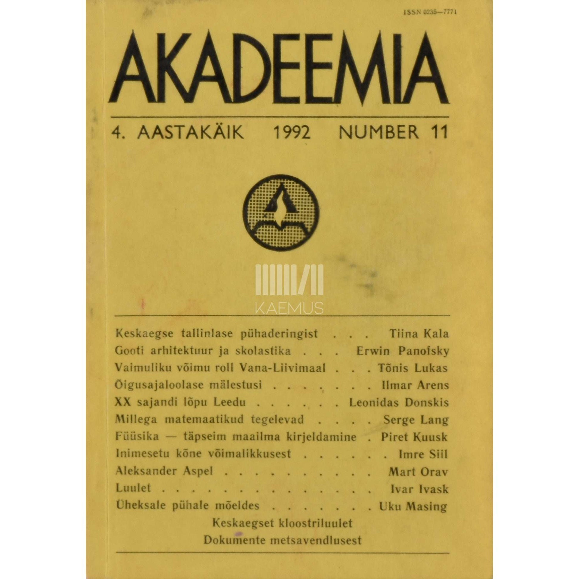 … - Akadeemia 11/1992
