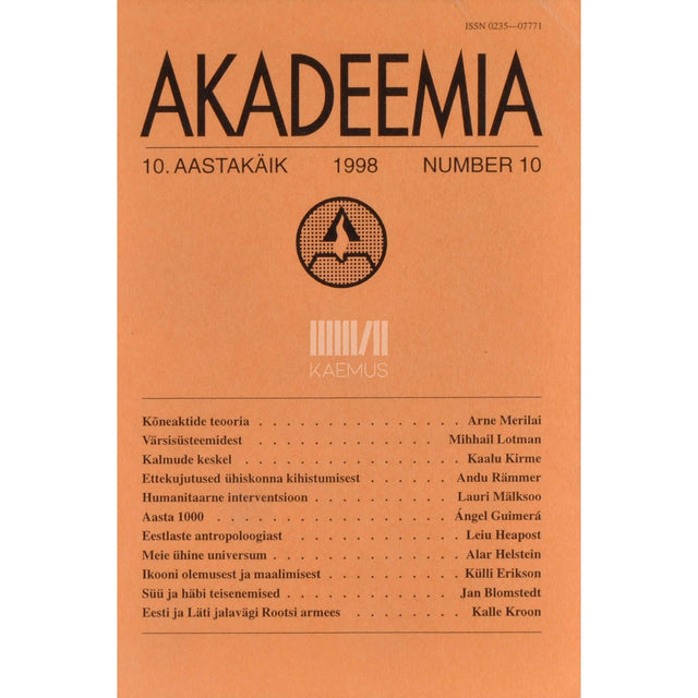 ... - Akadeemia 10/1998