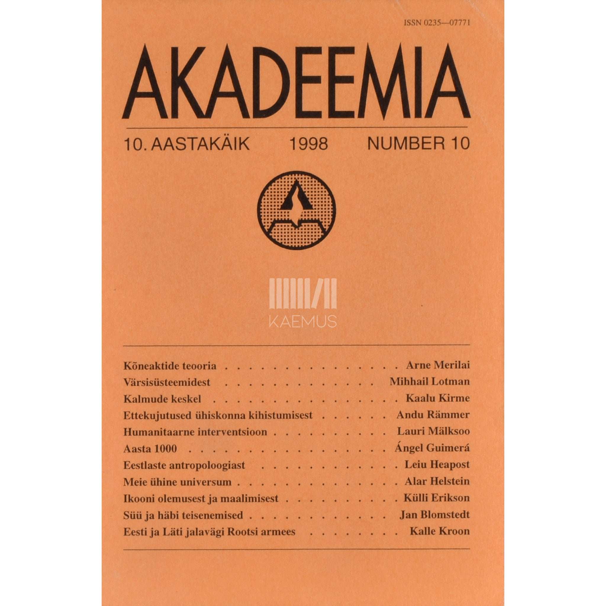 ... Akadeemia 10/1998
