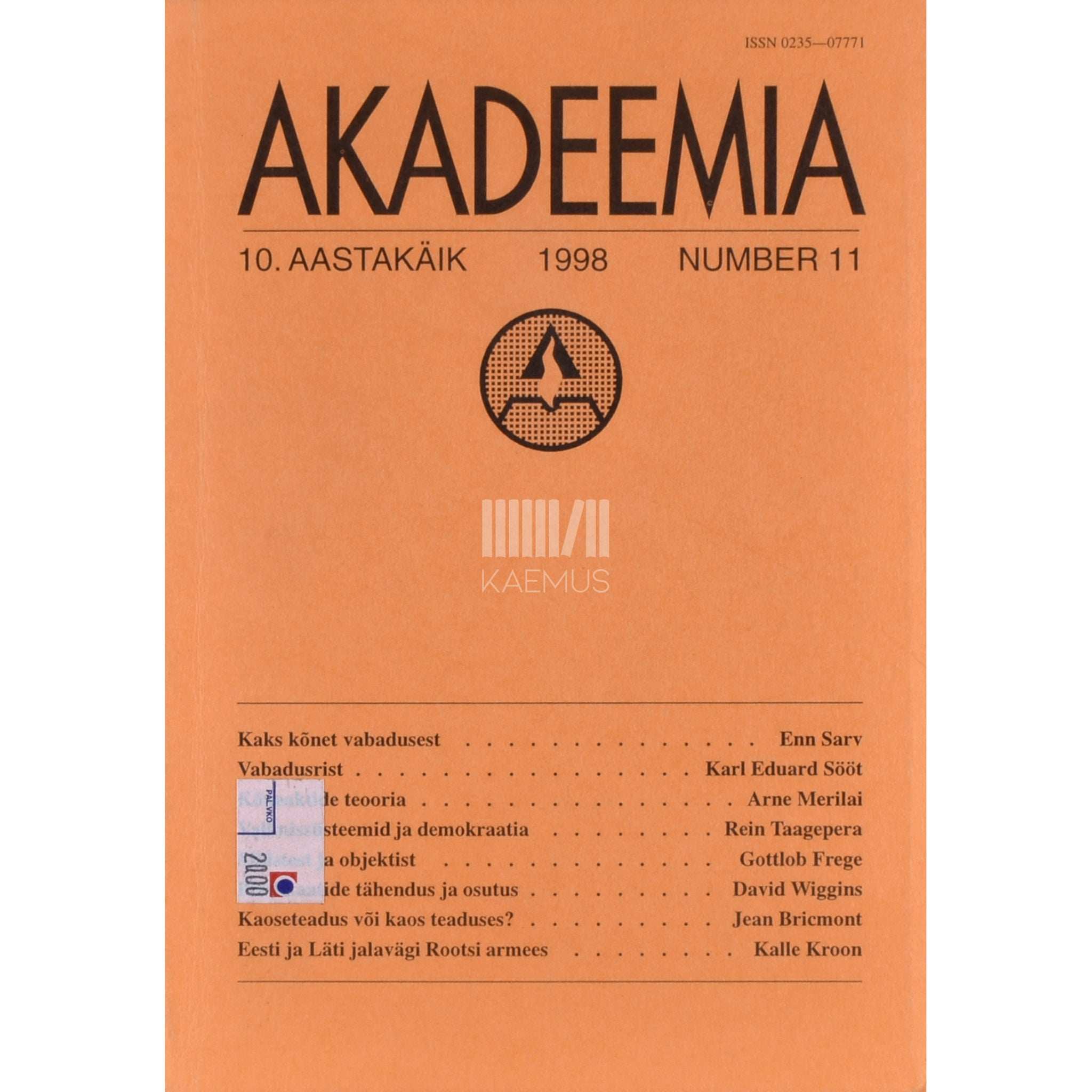 ... Akadeemia 11/1998