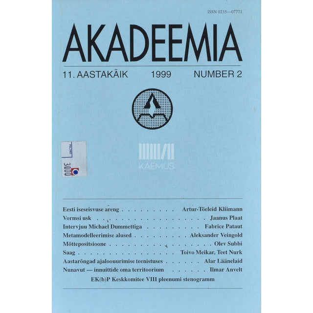 ... - Akadeemia 2/1999