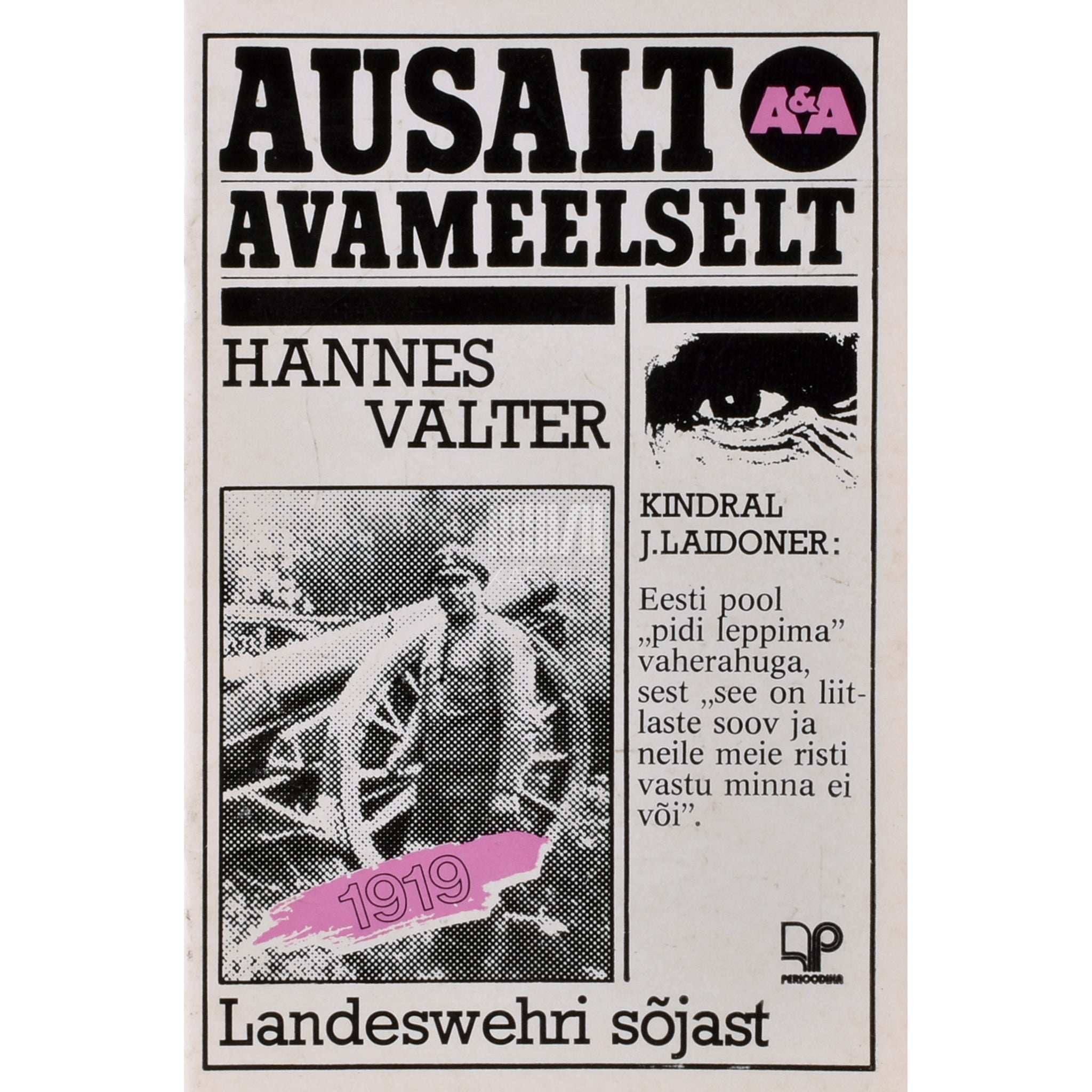 Hannes Walter Ausalt ja avameelselt