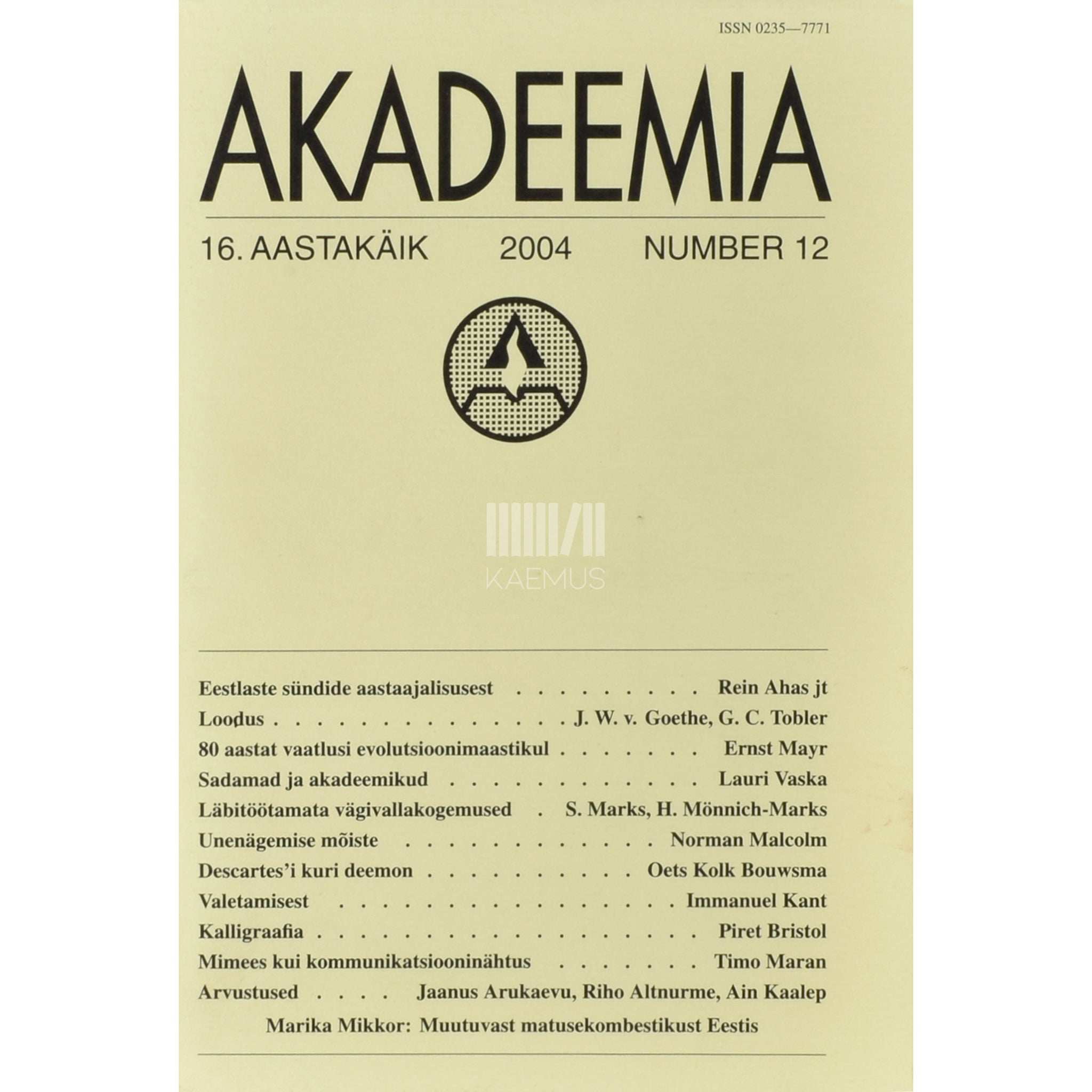 ... Akadeemia 12/2004