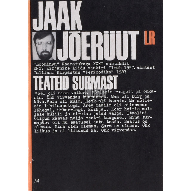 Jaak Jõerüüt. Teateid surmast