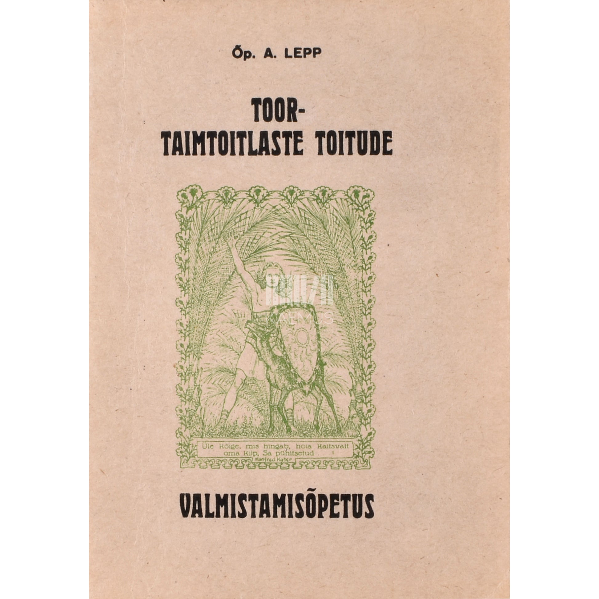 Toor-taimtoitlaste toitude valmistamisõpetus